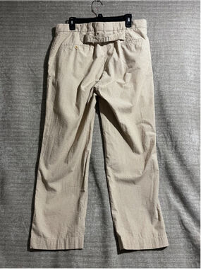 Vintage Polo Buckle Back Ralph Lauren Pants Men’s 38x30 Tan Seersucker Cotton